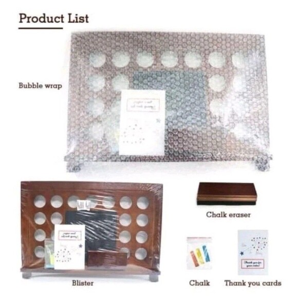 Wooden K-Cup Holder Display, 19 Pod Capacity  with Chalkboard, Chalk and Eraser - Picture 5 of 5